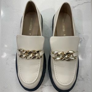white old money loafers